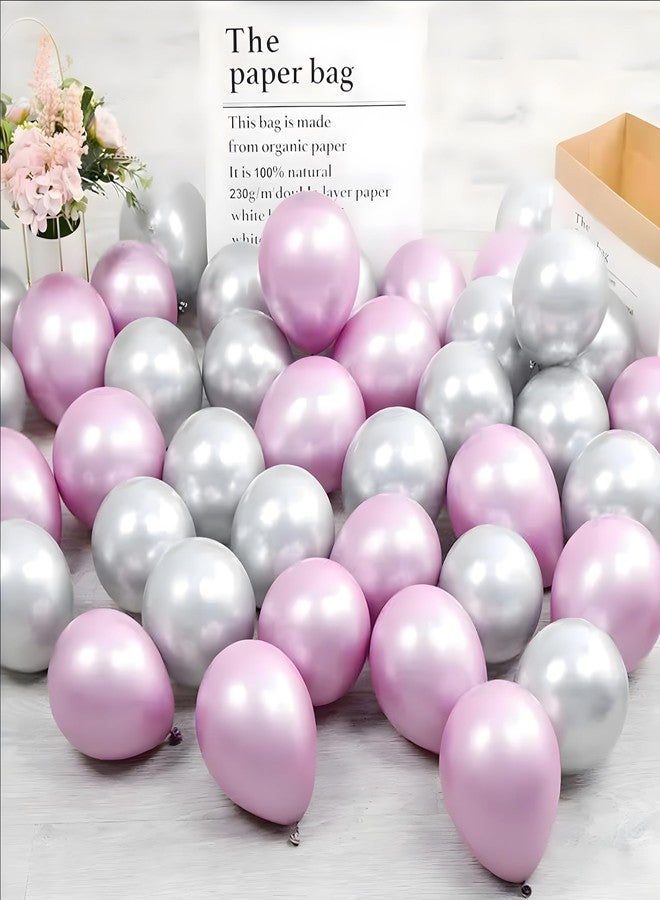 Juzfun Chrome Balloons for Birthday Wedding Anniversary Metallic Pink Party Decoration Pack of 20 Pcs - Image 4